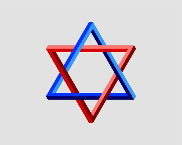 ダビデのアイコンのユダヤ人の星。ベクトル 6 点星記号. — ストックベクタ