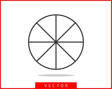 Pasta grafik simgesi. Daire diyagramı vektörü. Grafikler logo Templa grafikleri