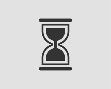 Kum saati simgesi düz tasarım. Kum cam vektörü. Zaman kavramı.