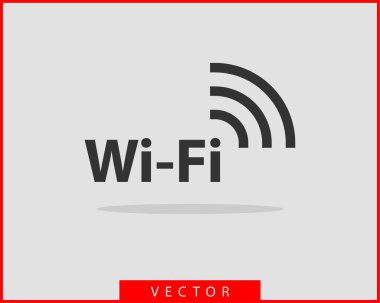Ücretsiz Wi Fi simgesi. Bağlantı bölgesi WiFi vektör sembolü. Radyo dalgaları
