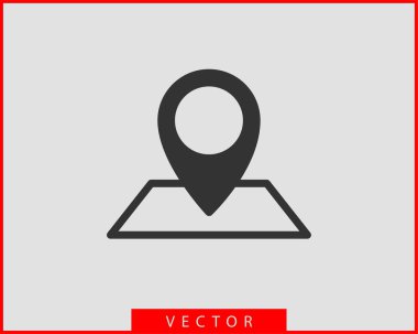 Harita simgeleri. Marker işaretçisi. Konum vektörü simgesini sabitleyin. GPS Ataletsel
