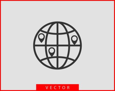 Harita simgeleri. Marker işaretçisi. Konum vektörü simgesini sabitleyin. GPS Ataletsel