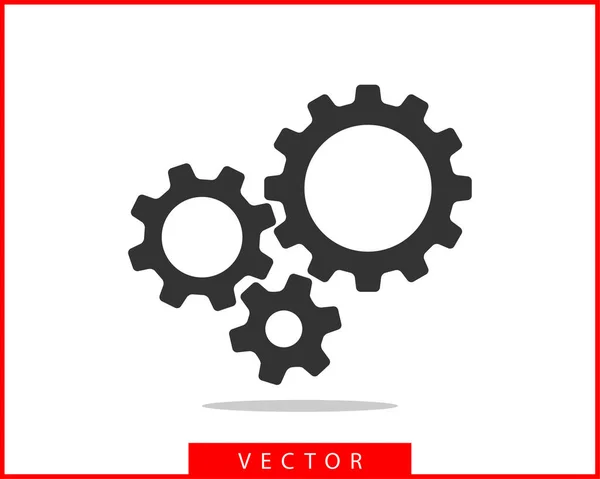 Zahnräder und Zahnräder aus Metall. Getriebe-Ikone flaches Design. Mechanismen. wh — Stockvektor