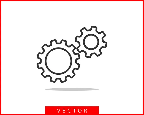 Zahnräder und Zahnräder aus Metall. Getriebe-Ikone flaches Design. Mechanismen. wh — Stockvektor