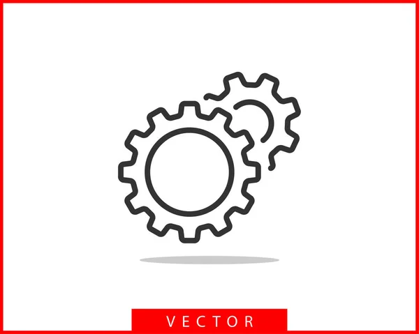 Engranajes de metal y engranajes vector. Icono de engranaje diseño plano. Mecanismo wh — Archivo Imágenes Vectoriales