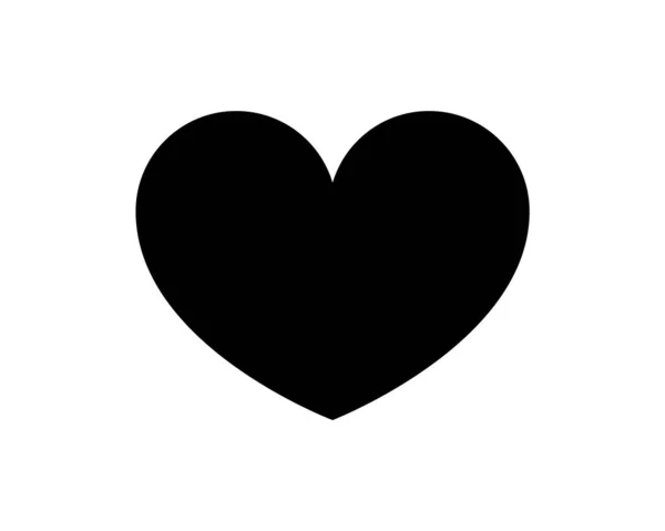 Love heart vector icon black silhouette isolated on white backgr — Stock Vector