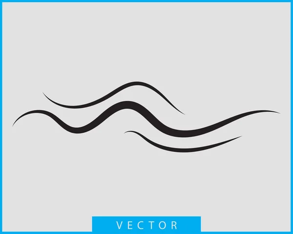 Hullámok vektor design. Vízhullám ikon. Izolált hullámos vonalak. — Stock Vector
