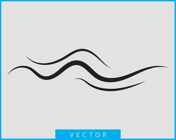 Wellen-Vektordesign. Wasserwellen-Symbol. Wellenlinien isoliert. — Stockvektor