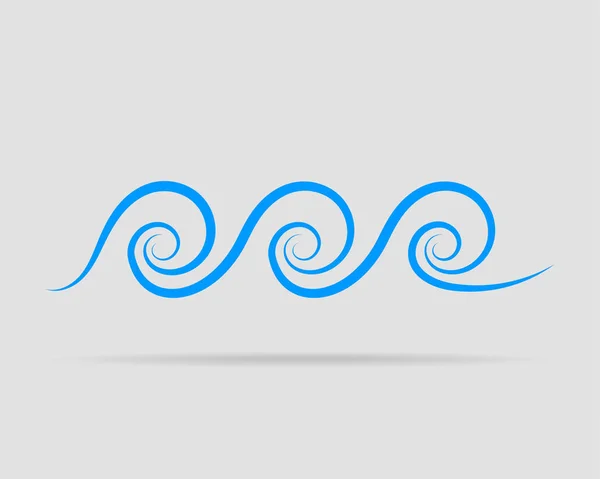 Golven vector ontwerp. Water Wave icoon. Golvende lijnen geïsoleerd. — Stockvector