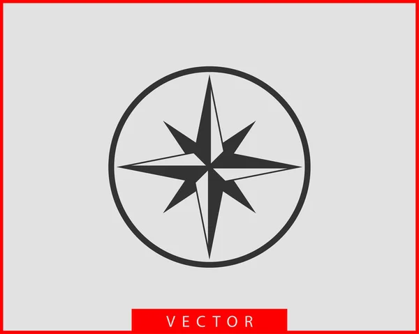 Kompass ikonen Vector. Vind Rose Star Navigation. — Stock vektor