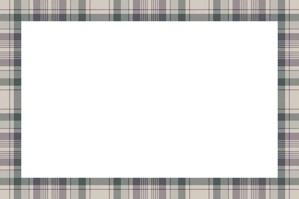 Border frame vector vintage background. Plaid pattern fabric tex — Stock Vector