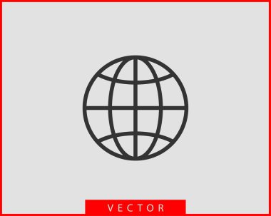 Dünya küre vektör simgesi sembolü dünya haritası.
