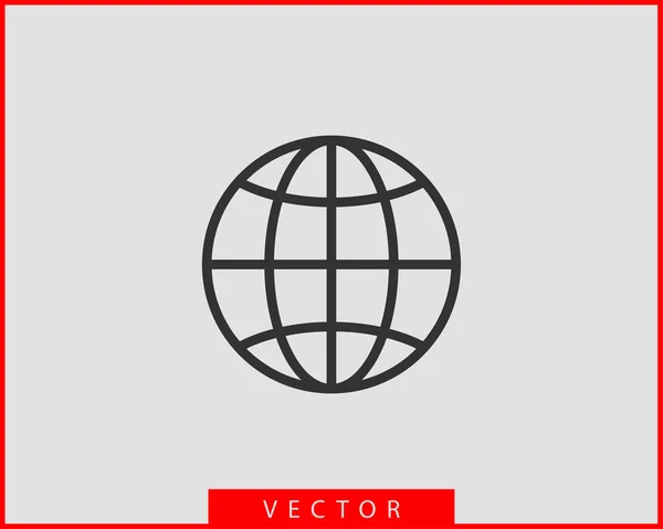 Erde Globus Vektor Symbol Symbol Weltkarte. — Stockvektor