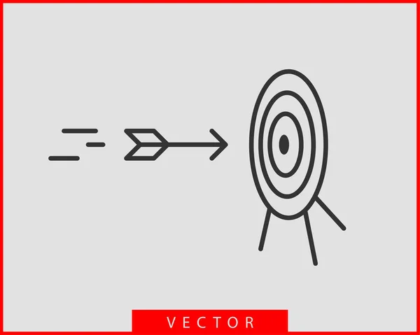 Vetor ícone de alvo. Placa de dardos com seta isolada . — Vetor de Stock