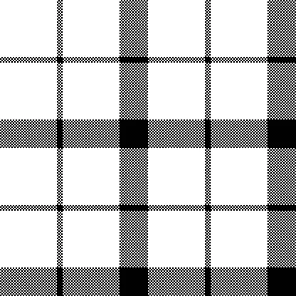 Monochrome balck blanc à carreaux pixel motif sans couture — Image vectorielle