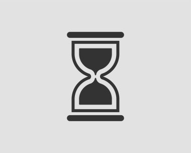 Kum saati simgesi düz tasarım. Kum cam vektörü. Zaman kavramı.