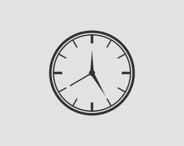 Saat simgesi vektörü. Düz tasarım elemanı izlemek beyaz b izole