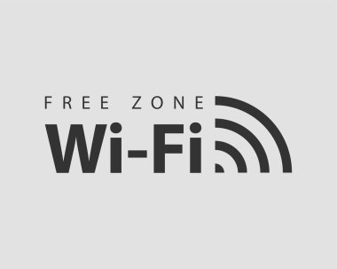 Ücretsiz Wi Fi simgesi. Bağlantı bölgesi WiFi vektör sembolü. Radyo dalgaları