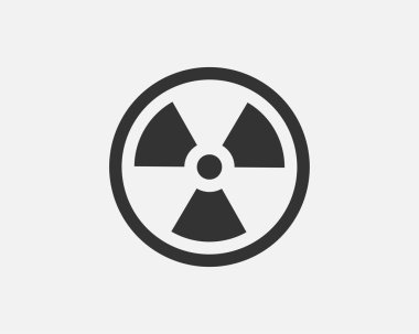 Radyasyon ikonu vektörü. Radyoaktif işaret tehlike sembolü uyarısı.