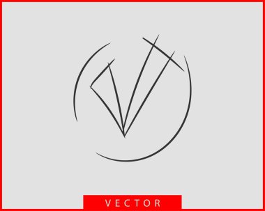 Onay işareti simge vektör sembol tasarım öğesi.