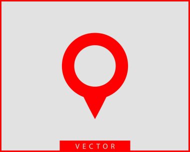 Harita simgeleri. Marker işaretçisi. Konum vektörü simgesini sabitleyin. GPS Ataletsel