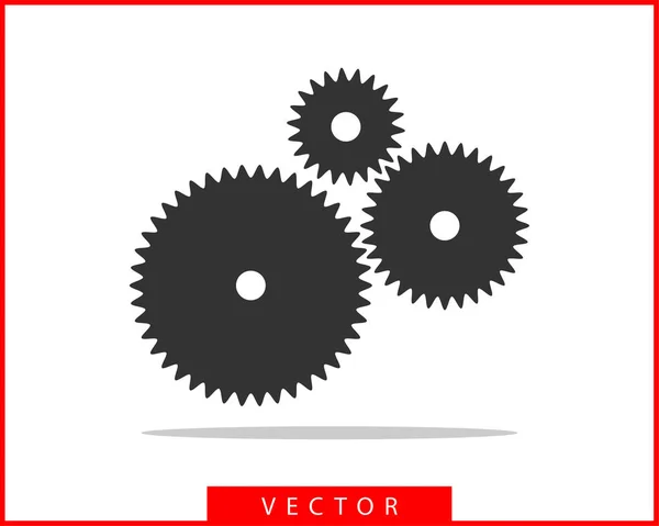 Zahnräder und Zahnräder aus Metall. Getriebe-Ikone flaches Design. Mechanismen. wh — Stockvektor