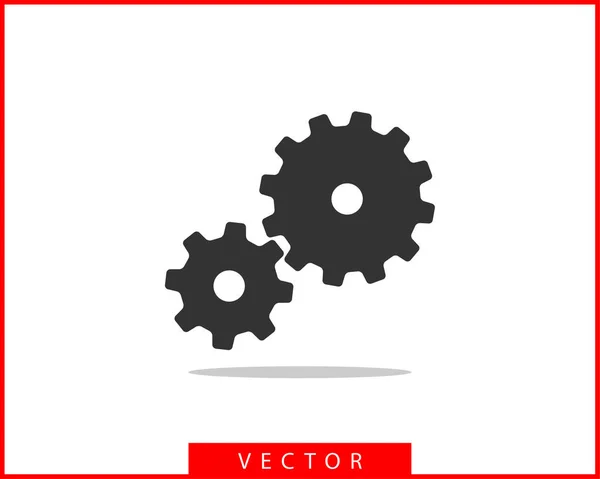 Zahnräder und Zahnräder aus Metall. Getriebe-Ikone flaches Design. Mechanismen. wh — Stockvektor