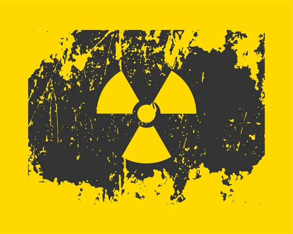 Radyasyon ikonu vektörü. Radyoaktif işaret tehlike sembolü uyarısı. — Stok Vektör
