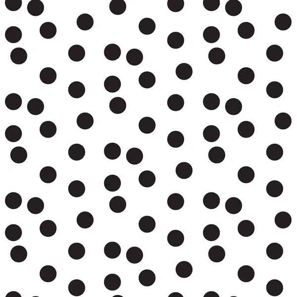 Noir blanc points dispersés fond de polka motif sans couture — Image vectorielle