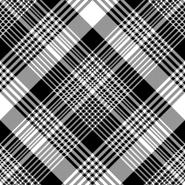 Tartan plaid black white fabric texture seamless pattern