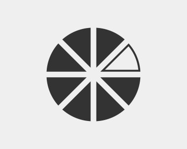 Pasta grafik simgesi. Daire diyagramı vektörü. Grafikler logo Templa grafikleri