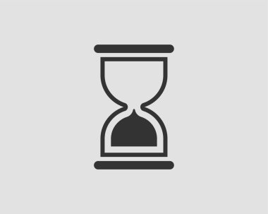 Kum saati simgesi düz tasarım. Kum cam vektörü. Zaman kavramı.