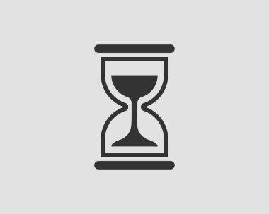 Kum saati simgesi düz tasarım. Kum cam vektörü. Zaman kavramı.