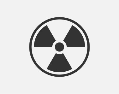 Radyasyon ikonu vektörü. Radyoaktif işaret tehlike sembolü uyarısı.