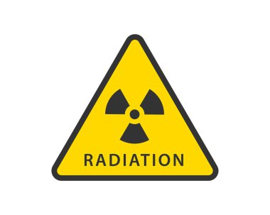 Radyasyon ikonu vektörü. Radyoaktif işaret tehlike sembolü uyarısı.