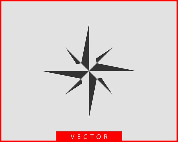 Brújula vector icono. Viento rosa estrella de navegación . — Vector de stock
