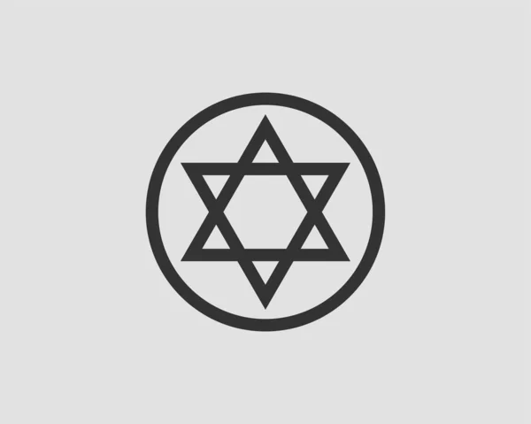 Davud'un Yahudi Yıldızı simgesi. Vektör altı sivri yıldız sembolü. — Stok Vektör