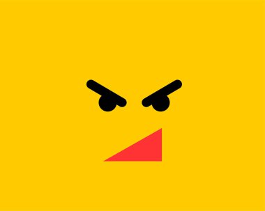 Sarı arka planda emoji gülümseme simgesi vektör sembolü. Gülen yüz