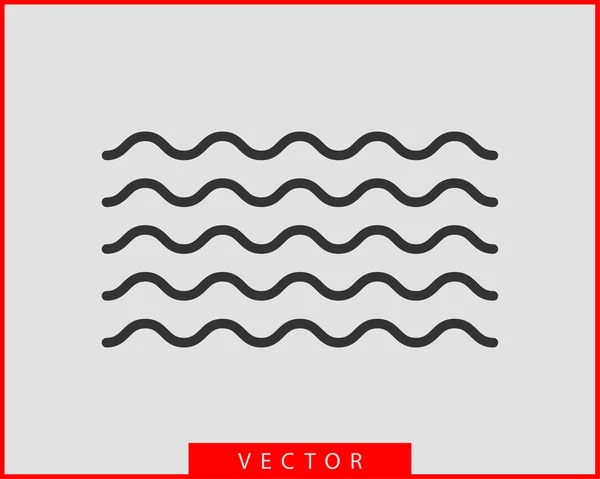 Векторный дизайн волн. Значок волны воды. Волнистые линии изолированы . — стоковый вектор