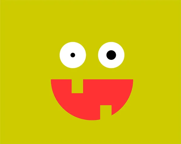 Emoji sonrisa icono símbolo vectorial sobre fondo amarillo. Cara sonriente — Vector de stock