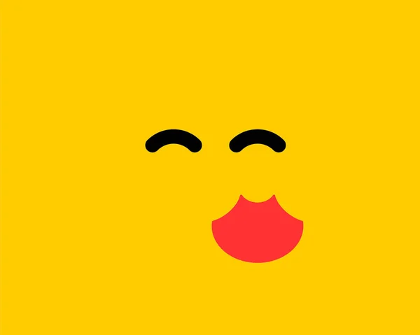 黄色背景上的表情符号微笑图标矢量符号。笑脸 — 图库矢量图片