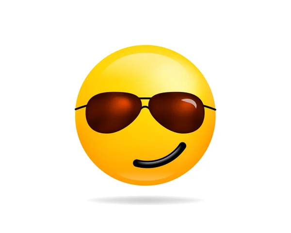 Emoji smile icon vector symbol. Smiley face With Sunglasses yell — Stock Vector