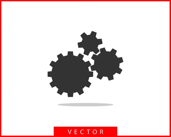 Engranajes de metal y engranajes vector. Icono de engranaje diseño plano. Mecanismo wh — Vector de stock