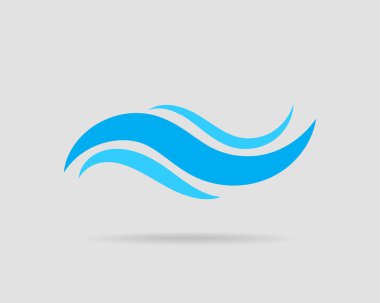 Dalgalar vektör tasarımı. Su dalgası simgesi. Yalıtılmış dalgalı çizgiler.