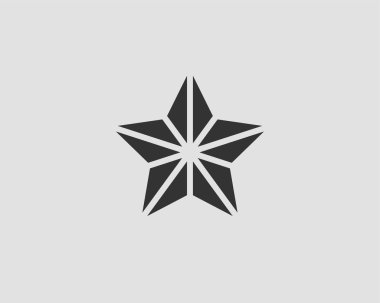 Beyaz arka planda izole yıldız simgesi vektör siluet.