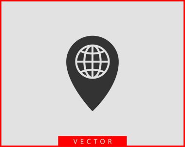 Harita simgeleri. Marker işaretçisi. Konum vektörü simgesini sabitleyin. GPS Ataletsel