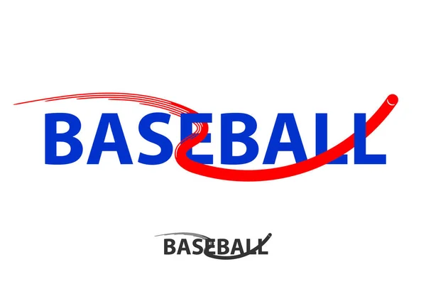 Vetor do logotipo do beisebol com símbolo da bola da mosca isolado na parte traseira branca — Vetor de Stock