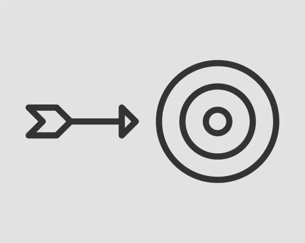 대상 아이콘 벡터입니다. 화살표가 있는 다트 보드. — 스톡 벡터