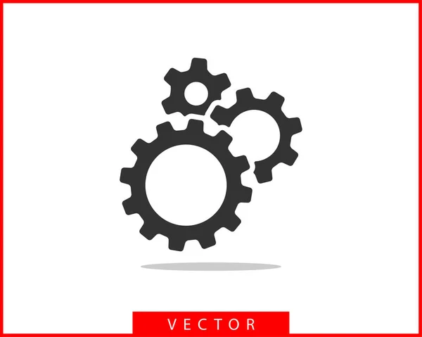 Engranajes de metal y engranajes vector. Icono de engranaje diseño plano. Mecanismo wh — Vector de stock