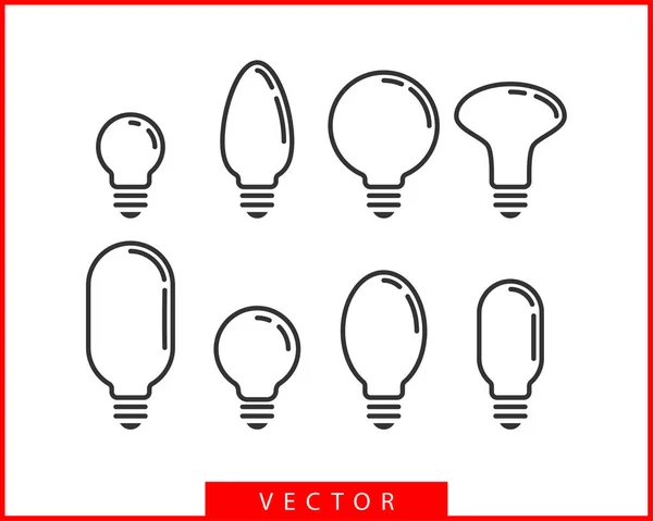 Вектор значка лампочки. Концепция логотипа лампочки. Набор ламп — стоковый вектор